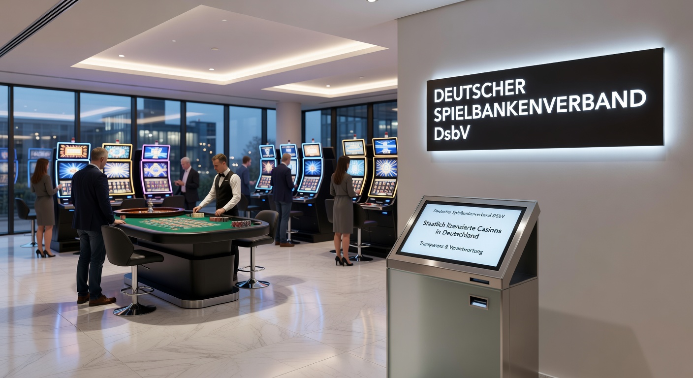 Grafik mit steigenden Umsatz- und Besucherzahlen der deutschen Spielbanken von 2021 bis 2025, die den Rekordanstieg visualisiert